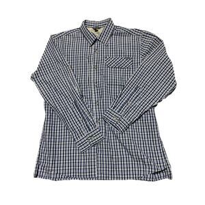 Eddie Bauer Shirt Mens Large Blue Travex Check Outdoors Long Sleeve